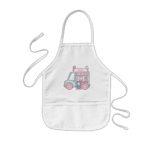 Cute Pastel Ice Cream Truck Personalized Girls Kinder Schort