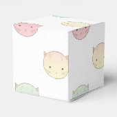 Cute Pastel Kat ziet roze Blauw Groen Geel Bedankdoosjes (Achterkant)