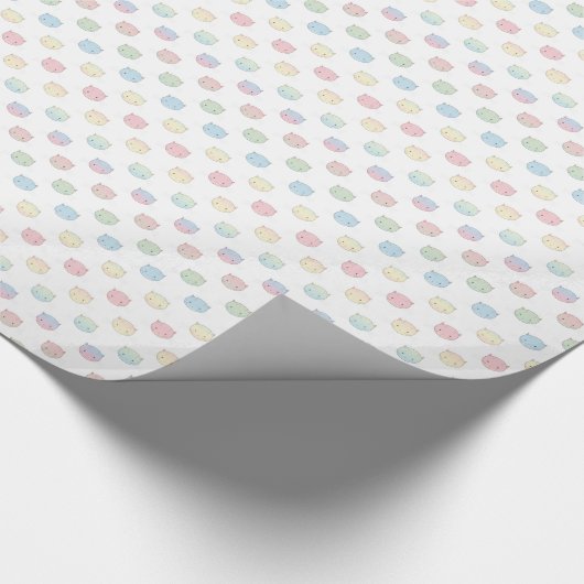 Cute Pastel Kat ziet roze Blauw Groen Geel Cadeaupapier (Hoek)