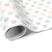 Cute Pastel Kat ziet roze Blauw Groen Geel Cadeaupapier (Rol Hoek)