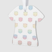 Cute Pastel Kat ziet roze Blauw Groen Geel Ornament (voorkant)