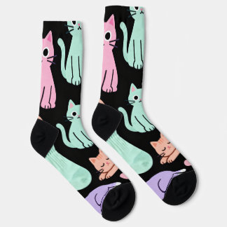 Cute Pastel Katten Crew Soks – Kitty Sokken