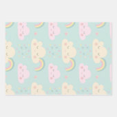 Cute Pastel Kawaii Clouds Rainbow Pattern Inpakpapier Vel (Voorkant 2)