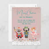 Cute Pastel Kerstmis Nutcracker Feestdagenkaart (Voorkant / Achterkant)