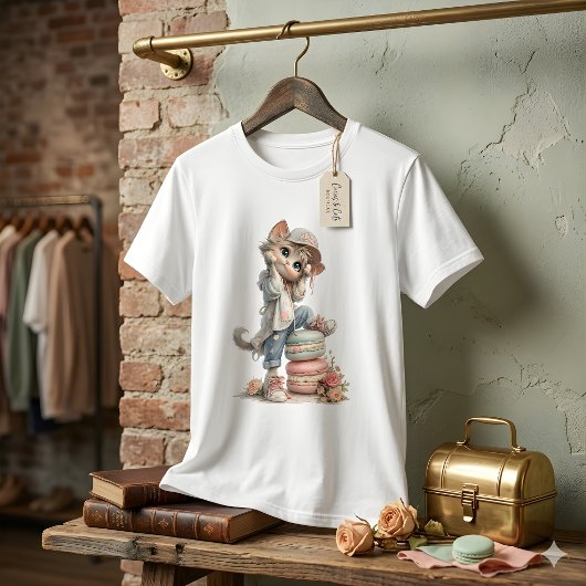Cute Pastel Kitten Macaron Lover Women's T-Shirt