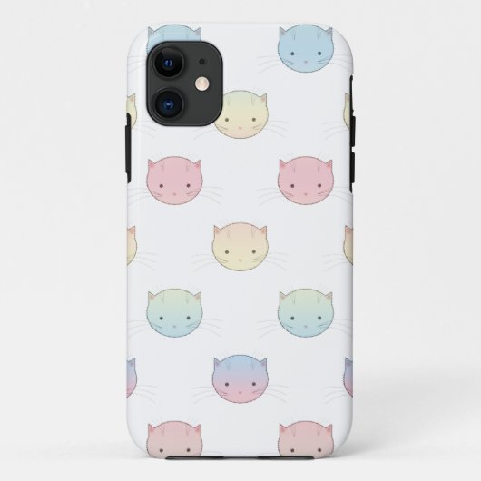Cute Pastel Kitty Cat Facts Pattern Case-Mate iPhone Case (Achterkant)