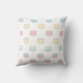 Cute Pastel Kitty Cat Facts Pattern Kussen (Achterkant)