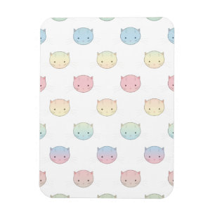 Cute Pastel Kitty Cat Facts Pattern Magneet