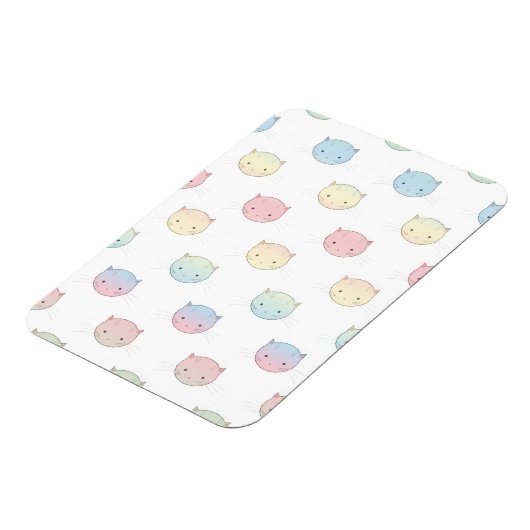 Cute Pastel Kitty Cat Facts Pattern Magneet (Linkerzijde)