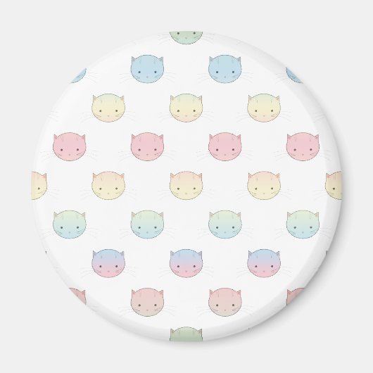 Cute Pastel Kitty Cat Facts Pattern Magneet (Voorkant)