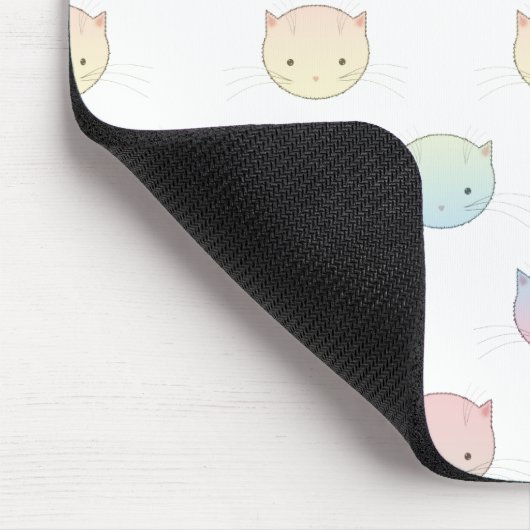 Cute Pastel Kitty Cat Facts Pattern Muismat (Hoek)