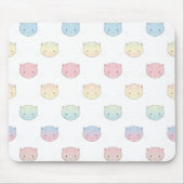Cute Pastel Kitty Cat Facts Pattern Muismat (Voorkant)