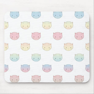 Cute Pastel Kitty Cat Facts Pattern Muismat