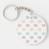 Cute Pastel Kitty Cat Facts Pattern Sleutelhanger (Voorkant)