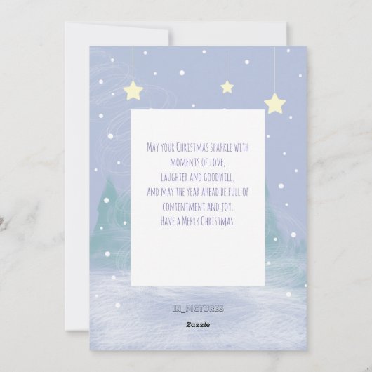 Cute Pastel kleuren Snowman die een ster vasthoudt Feestdagenkaart (Achterkant)