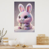 Cute Pastel Konijn – Kawaii Konijn Poster Kunst (Keuken)