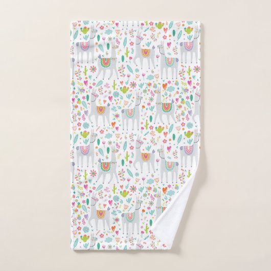 Cute Pastel Llama Pattern Bad Handdoek (Handdoek)