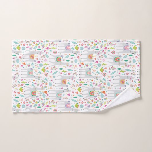 Cute Pastel Llama Pattern Bad Handdoek (Handdoek)