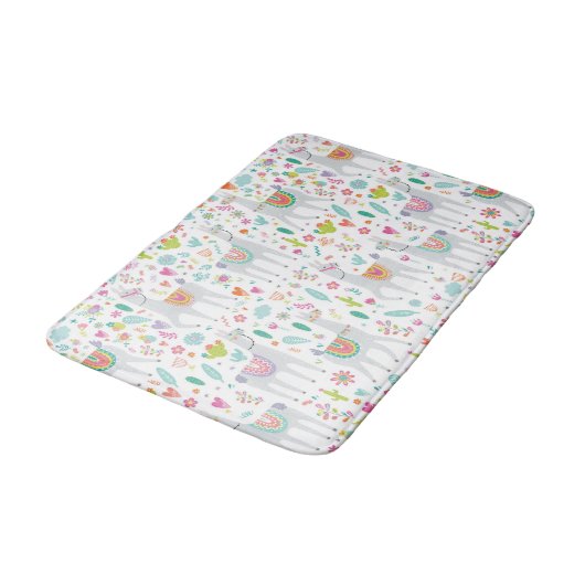 Cute Pastel Llama Pattern Badmat (Gekanteld)