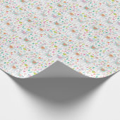 Cute Pastel Llama Pattern Cadeaupapier (Hoek)