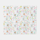 Cute Pastel Llama Pattern Fleece Deken (Voorkant (Horizontaal))