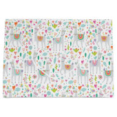 Cute Pastel Llama Pattern Groot Cadeauzakje (Voorkant)
