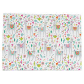 Cute Pastel Llama Pattern Groot Cadeauzakje (Achterkant)