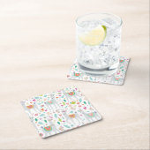 Cute Pastel Llama Pattern Kartonnen Onderzetters (Insitu)