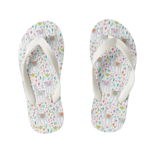 Cute Pastel Llama Pattern Kinder Teenslippers (Voetbed)