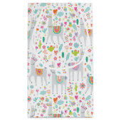 Cute Pastel Llama Pattern Klein Cadeauzakje (Achterkant)