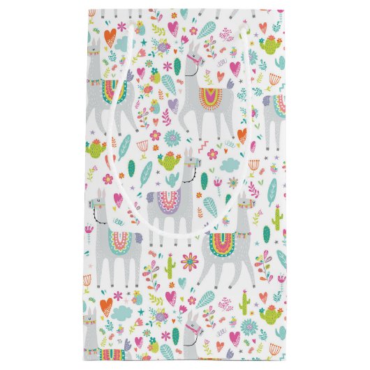 Cute Pastel Llama Pattern Klein Cadeauzakje (Voorkant)