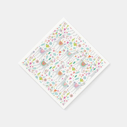 Cute Pastel Llama Pattern Servet (Hoek)