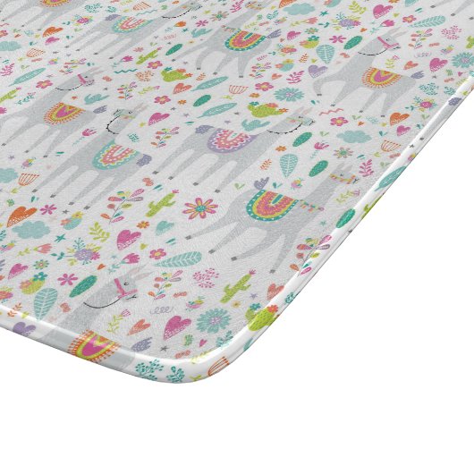 Cute Pastel Llama Pattern Snijplank (Hoek)
