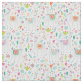 Cute Pastel Llama Pattern Stof (Close Up)