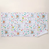 Cute Pastel Llama Pattern Strandlaken (Voorkant)