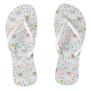 Cute Pastel Llama Pattern Teenslippers