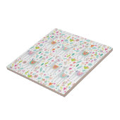 Cute Pastel Llama Pattern Tegeltje (Zijkant)