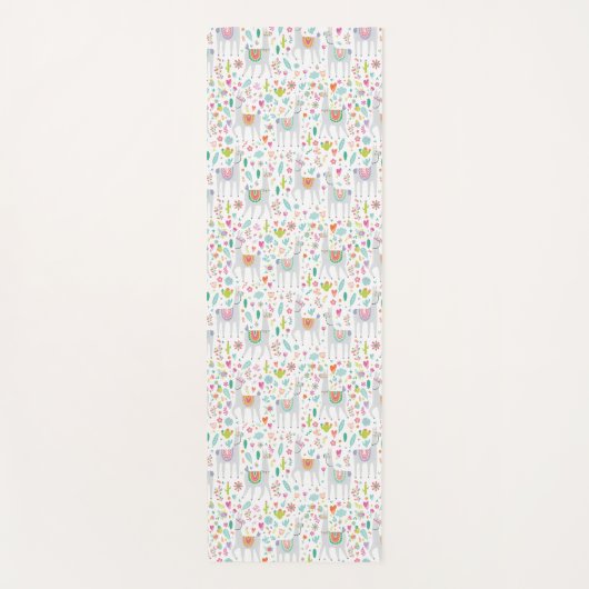 Cute Pastel Llama Pattern Yogamat (Voorkant)