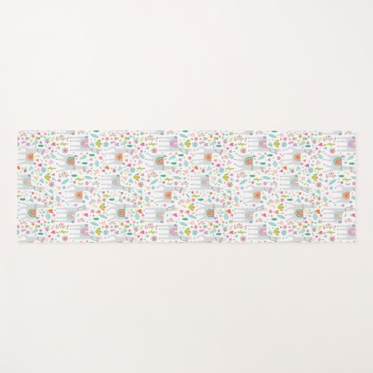 Cute Pastel Llama Pattern Yogamat (Voorkant (horizontaal))