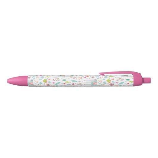 Cute Pastel Llama Pattern Zwarte Inkt Pen (Bovenkant)