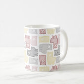 Cute Pastel Llama Puzzle Pattern Koffiemok (Voorkant rechts)