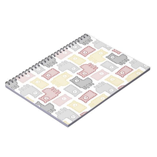 Cute Pastel Llama Puzzle Pattern Notitieboek (Linkerzijde)