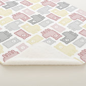 Cute Pastel Llama Puzzle Pattern Sherpa Deken (3/4)