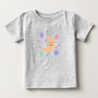 Cute Pastel Maan en Sterren Hemels T-Shirt