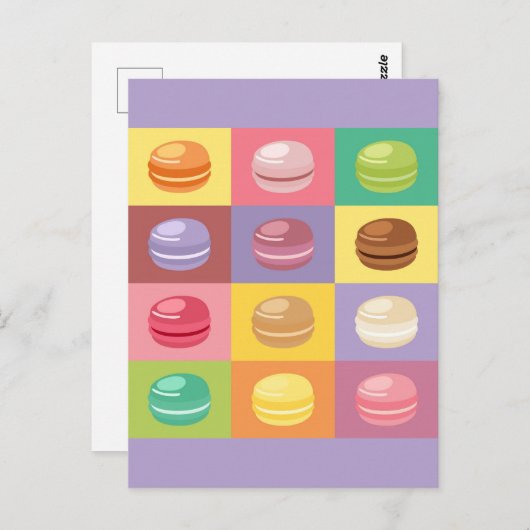 Cute Pastel Macaron Pop Art Briefkaart (Voorkant / Achterkant)