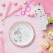 Cute Pastel Merry-kerstfamilie Welkom Gnome Papieren Bordje (Feest)