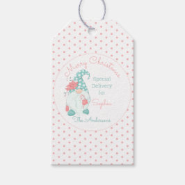 Cute Pastel Merry Kerstry Gepersonaliseerd Name Gn Cadeaulabel