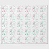 Cute Pastel Merry Kerstry Gepersonaliseerd Name Gn Cadeaupapier (Vlak)