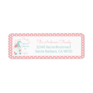 Cute Pastel Merry Kerstry Gepersonaliseerd Name Gn Etiket