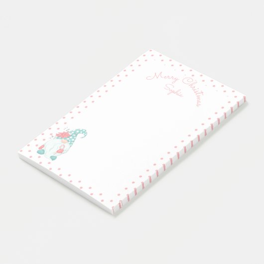 Cute Pastel Merry Kerstry Gepersonaliseerd Name Gn Post-it® Notes (Schuin)